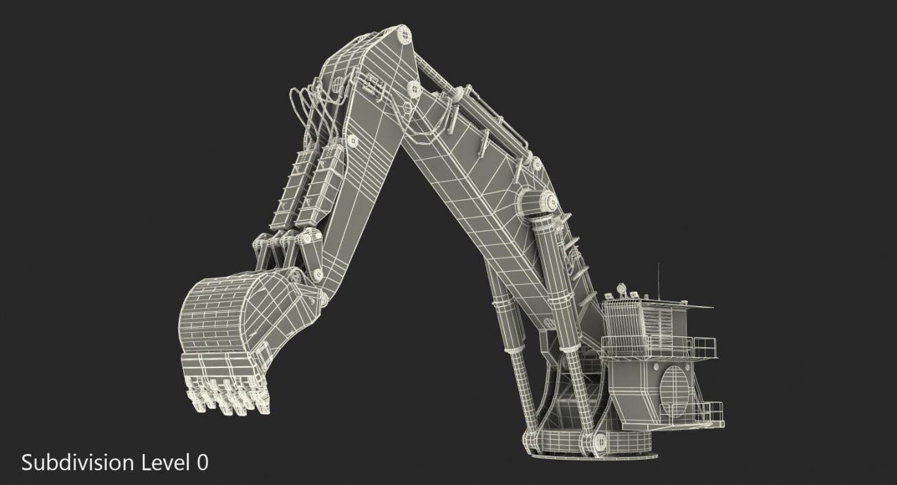 Backhoe Dredger 1100 Rigged 3D