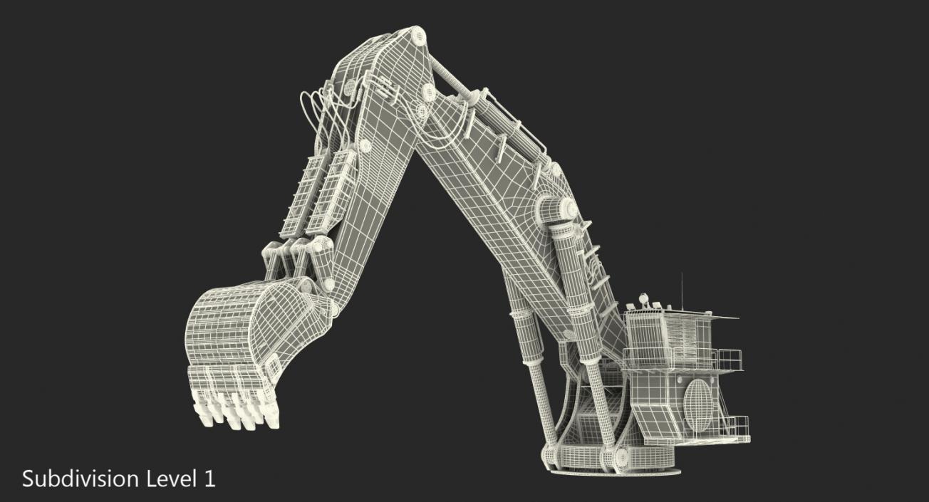 Backhoe Dredger 1100 Rigged 3D