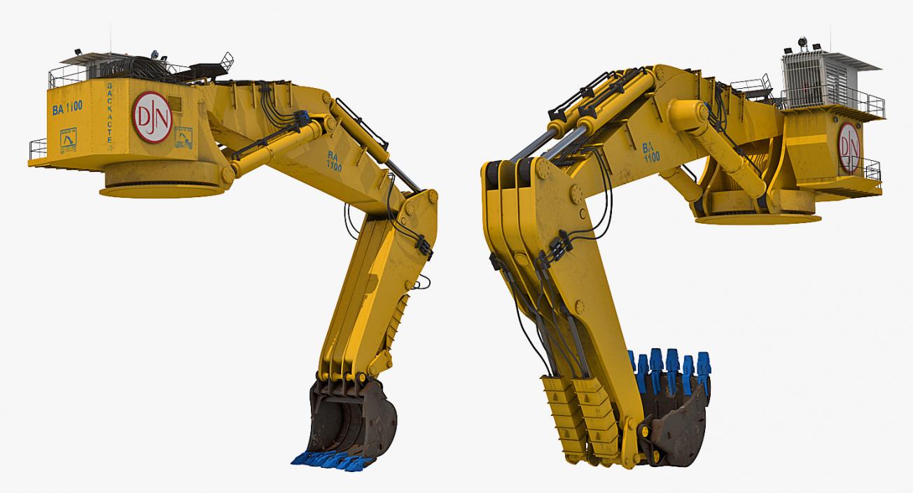 Backhoe Dredger 1100 Rigged 3D