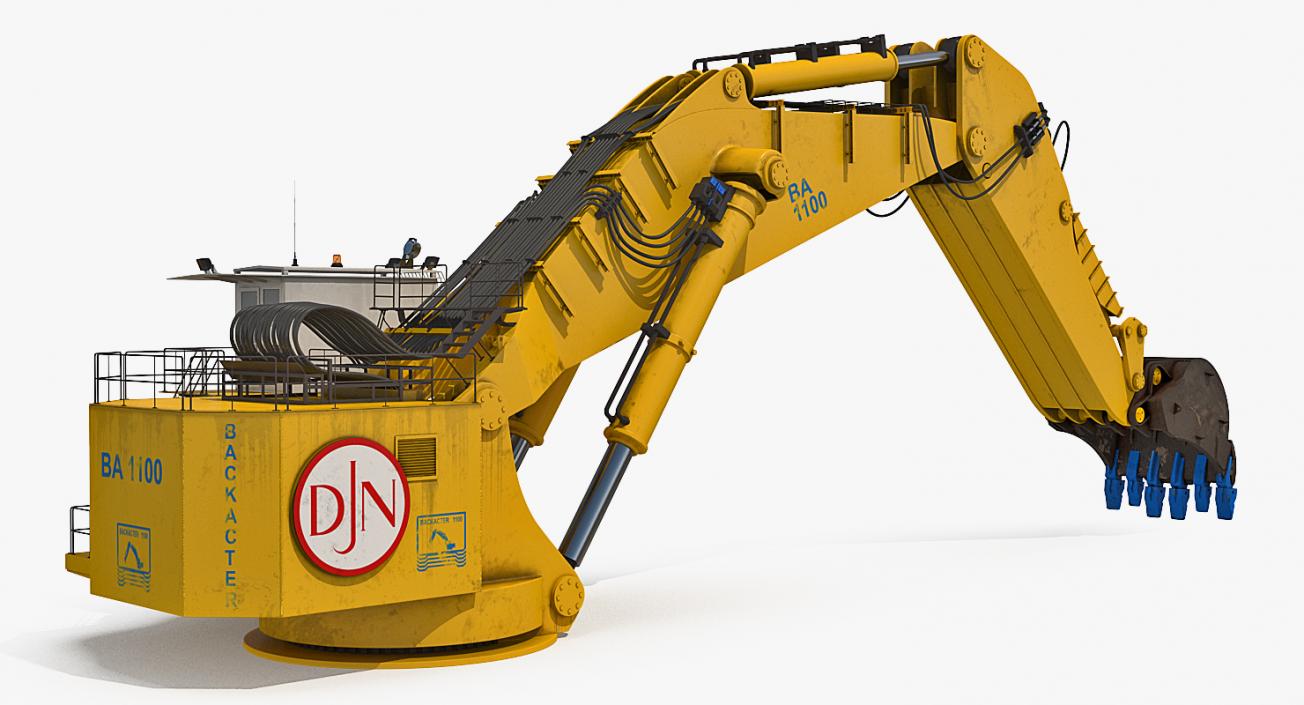 Backhoe Dredger 1100 Rigged 3D