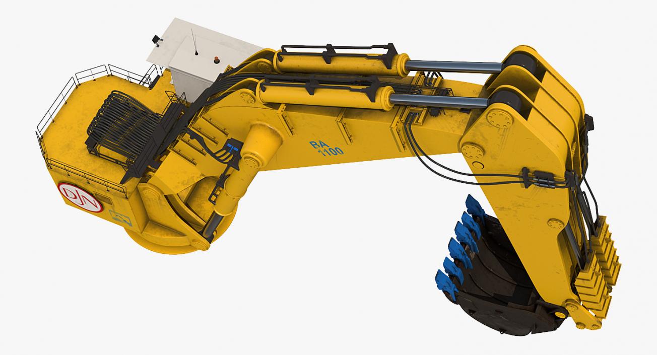 Backhoe Dredger 1100 Rigged 3D