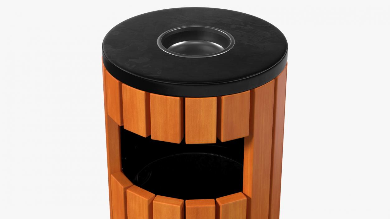 3D Outdoor Round Trash Bin with Ashtray