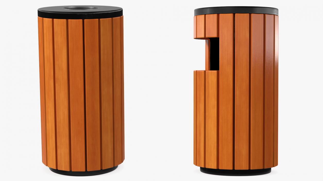 3D Outdoor Round Trash Bin with Ashtray