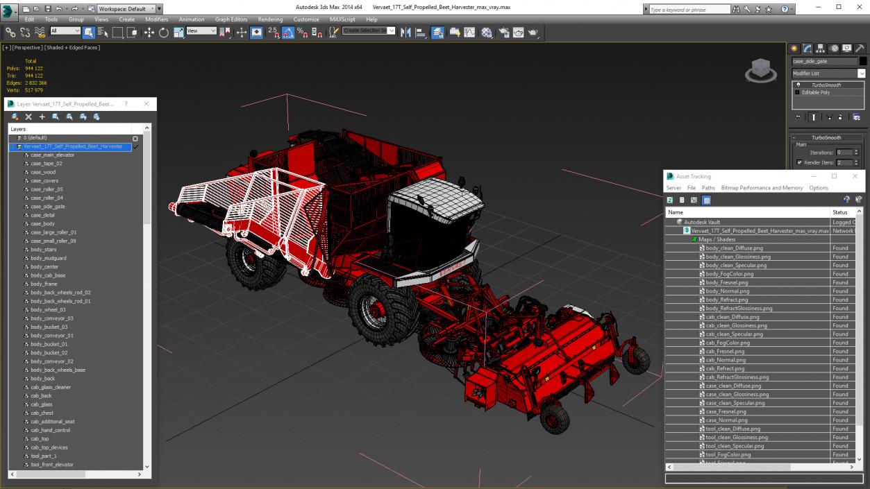 3D Vervaet 17T Self Propelled Beet Harvester