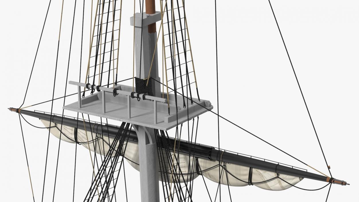 Foremast Retracted Sails 3D model