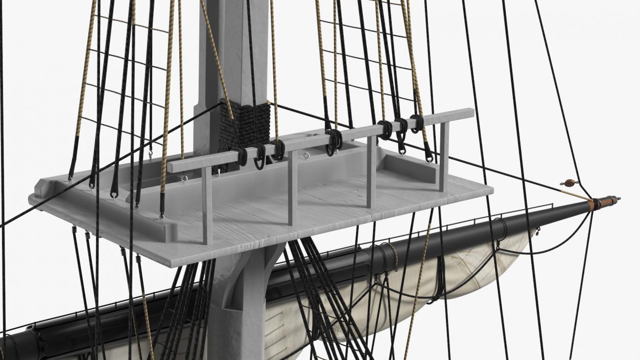 Foremast Retracted Sails 3D model