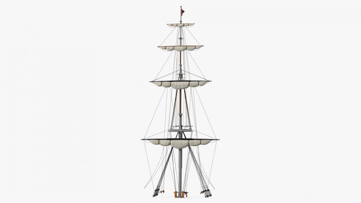 Foremast Retracted Sails 3D model