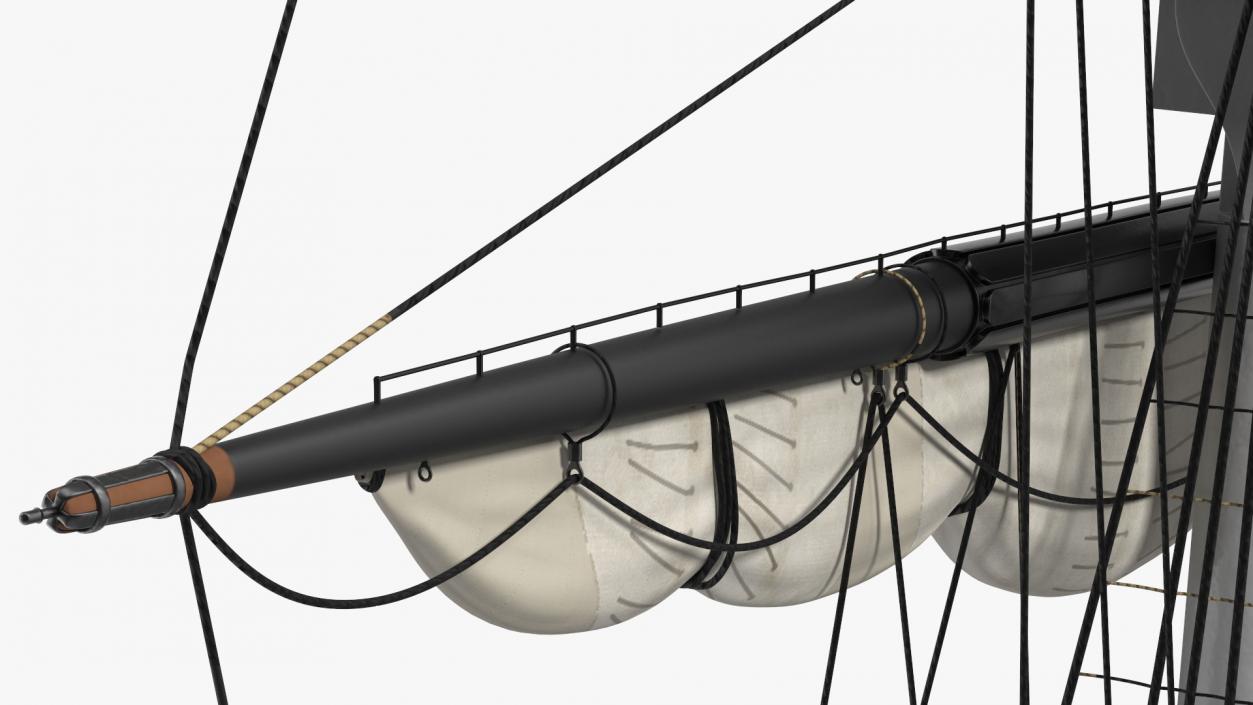 Foremast Retracted Sails 3D model