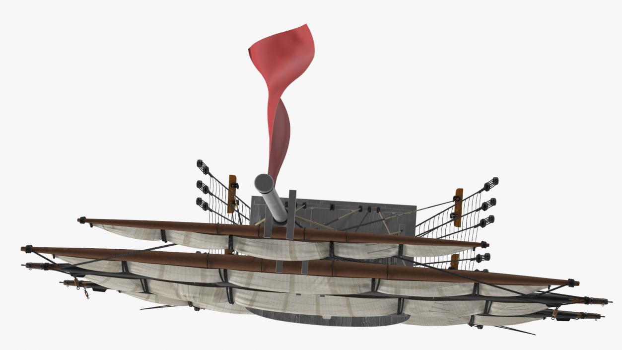 Foremast Retracted Sails 3D model