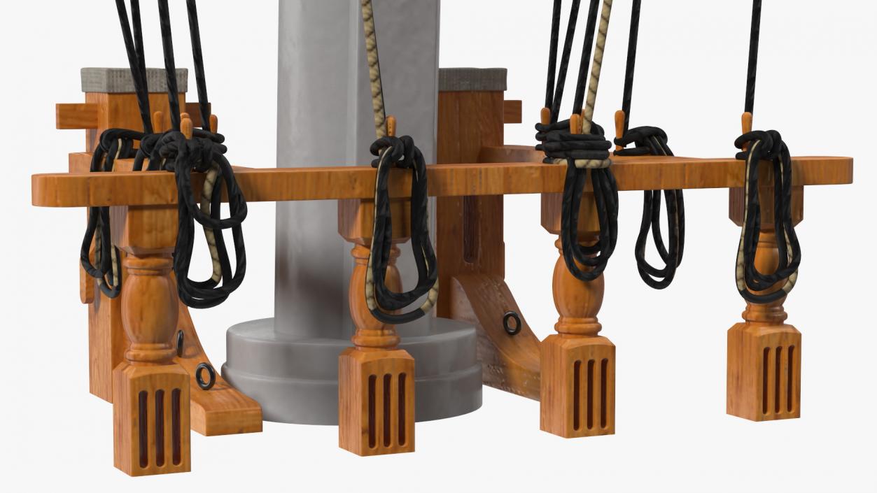 Foremast Retracted Sails 3D model