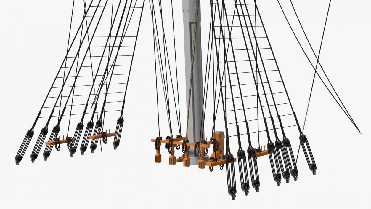 Foremast Retracted Sails 3D model