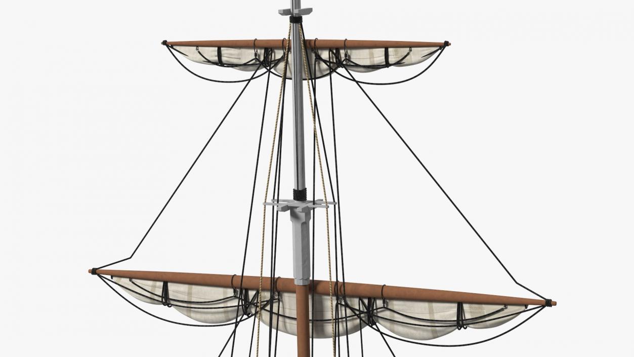 Foremast Retracted Sails 3D model