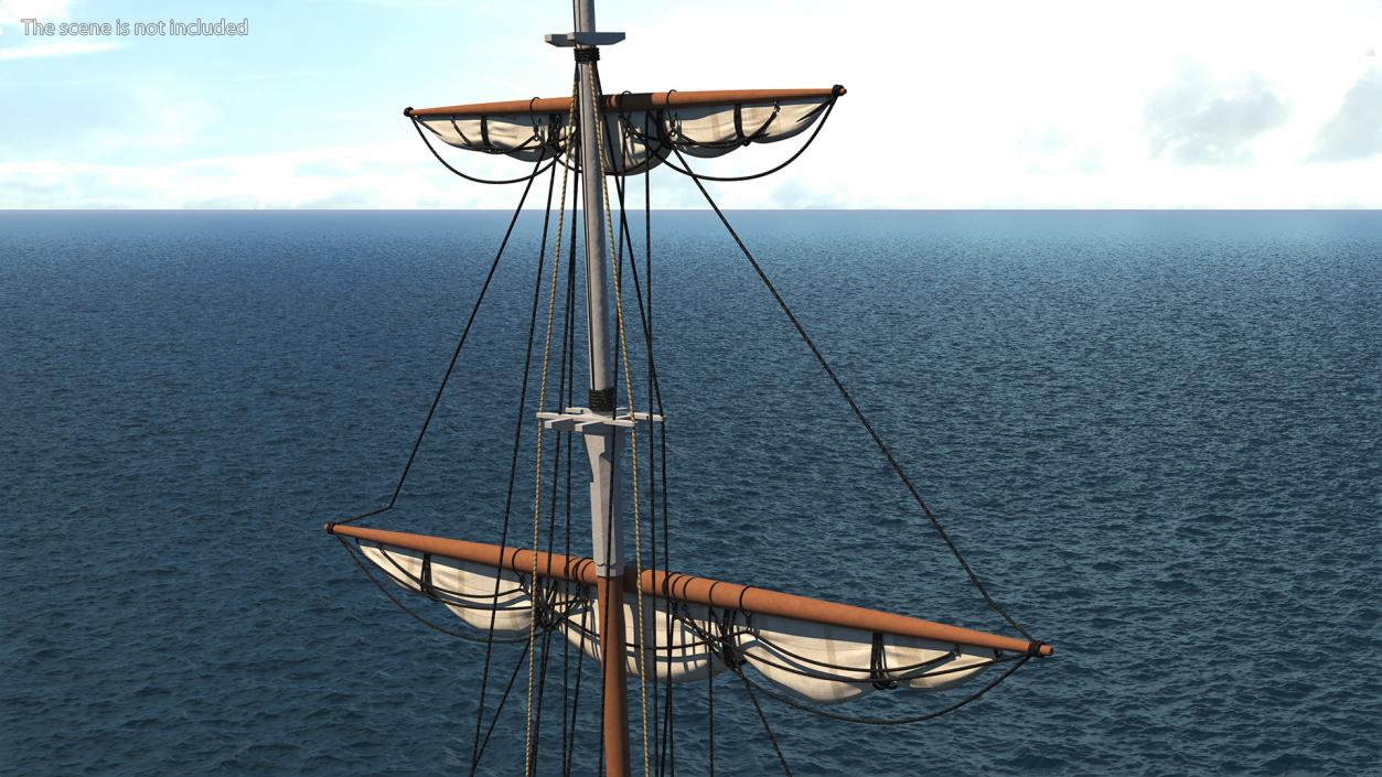 Foremast Retracted Sails 3D model