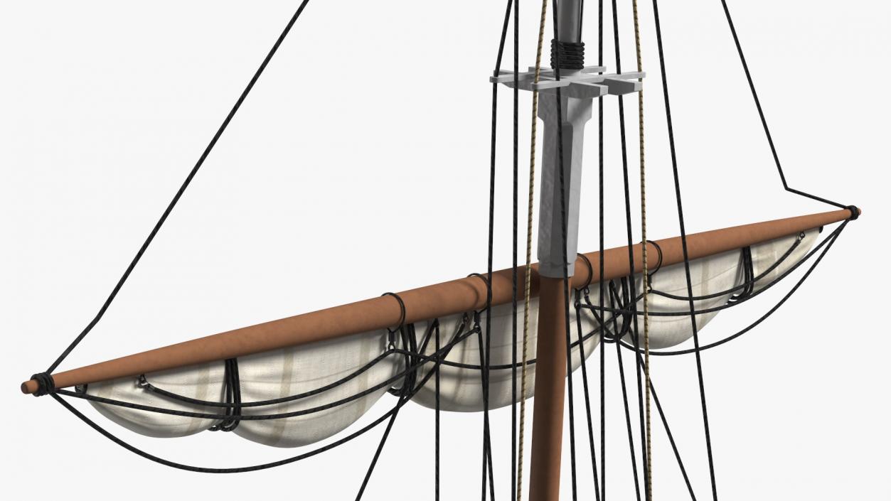 Foremast Retracted Sails 3D model