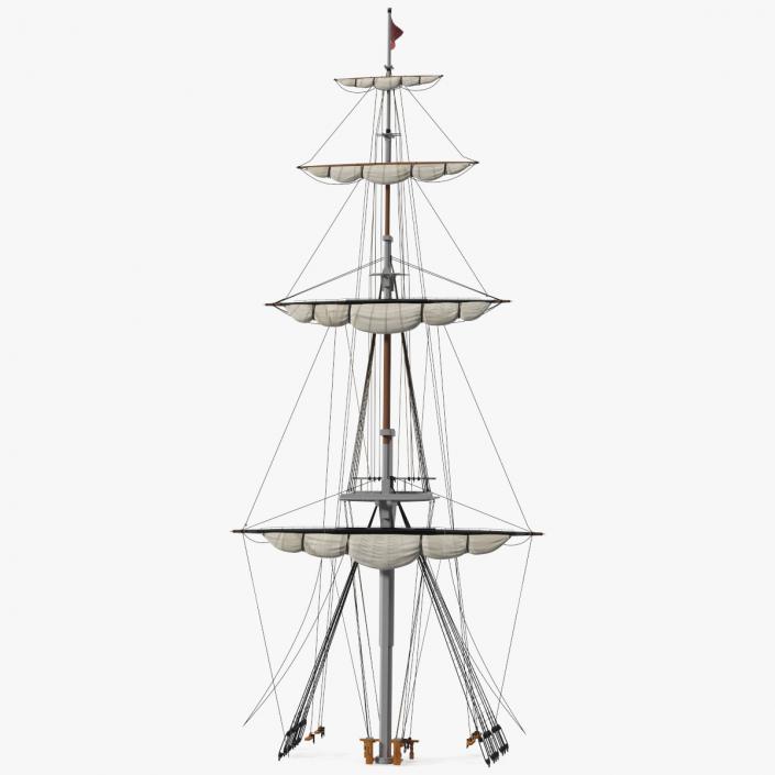 Foremast Retracted Sails 3D model