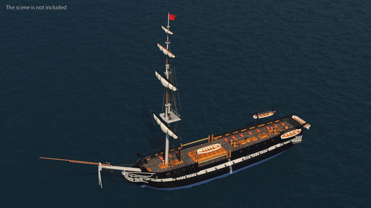 Foremast Retracted Sails 3D model