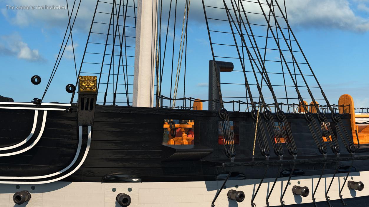 Foremast Retracted Sails 3D model