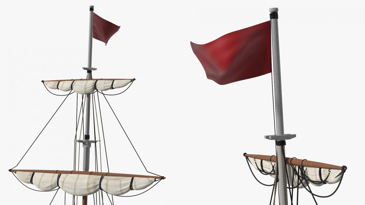 Foremast Retracted Sails 3D model