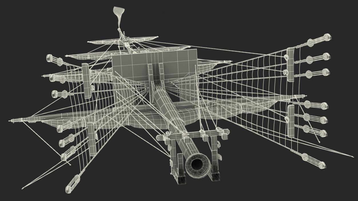 Foremast Retracted Sails 3D model