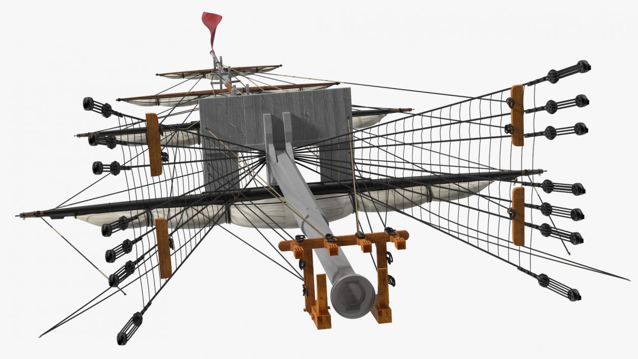 Foremast Retracted Sails 3D model