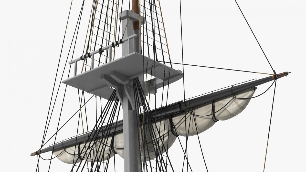 Foremast Retracted Sails 3D model