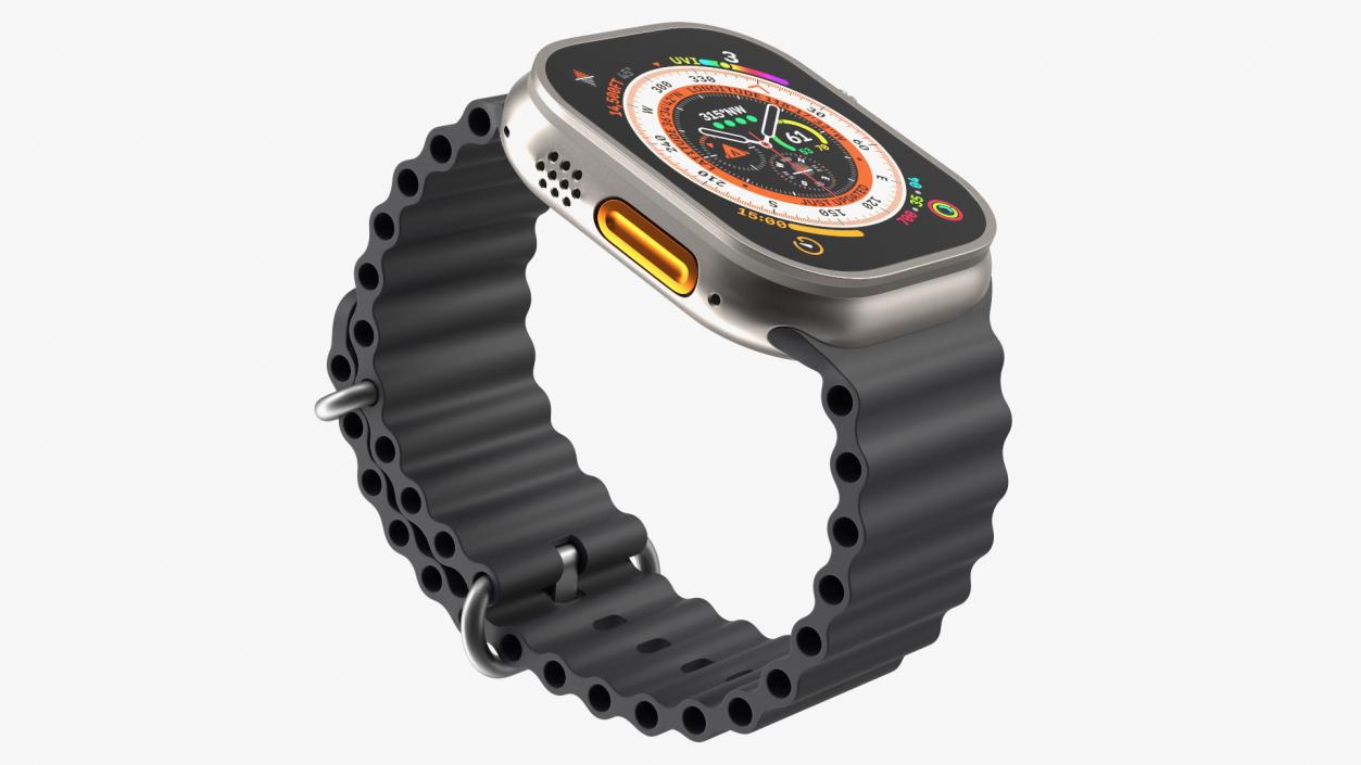 Apple Watch Ultra Ocean Band Midnight 3D