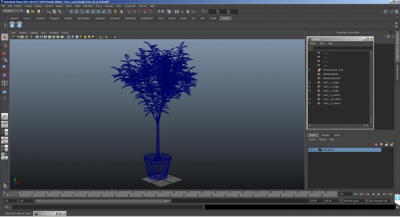 Small Tree In A Pot 3D model