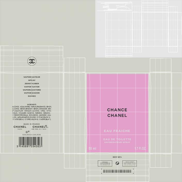 3D Parfum Chanel Chance Eau Fraiche with Box