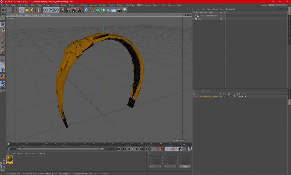 3D Thick Headband Yellow