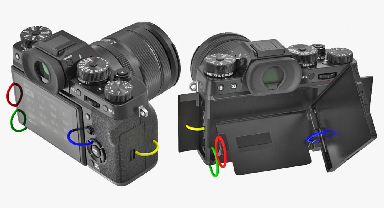 3D Digital Camera Fuji X-T2 Rigged