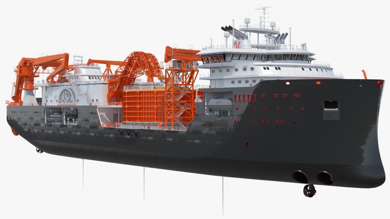 Cable Installation Vessels Black 3D