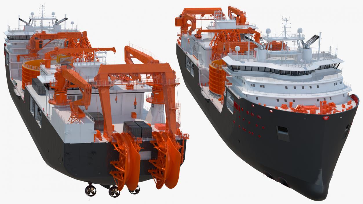 Cable Installation Vessels Black 3D