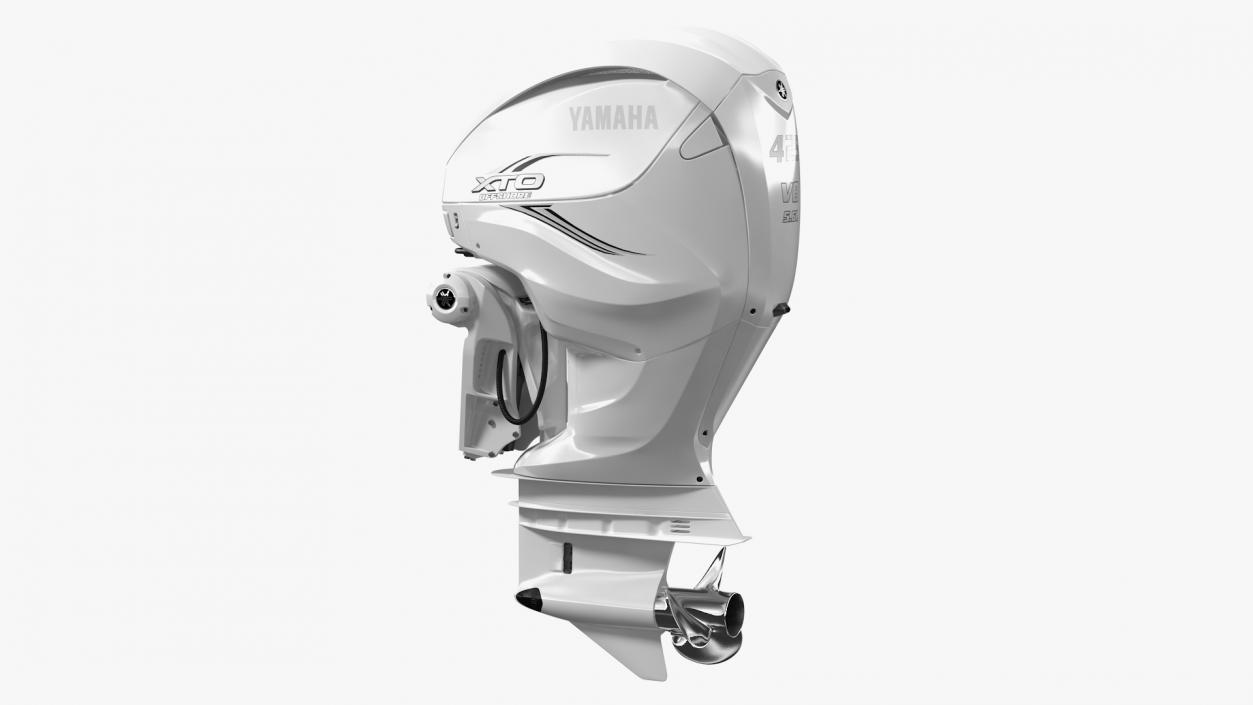 3D model Yamaha F425A Outboard Motor White Rigged