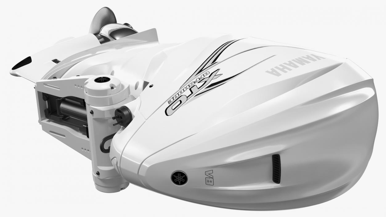 3D model Yamaha F425A Outboard Motor White Rigged