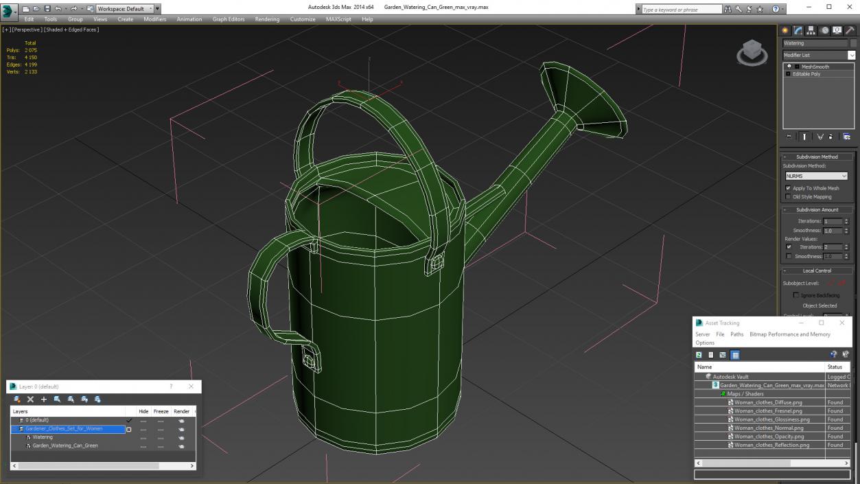 3D model Garden Watering Can Green