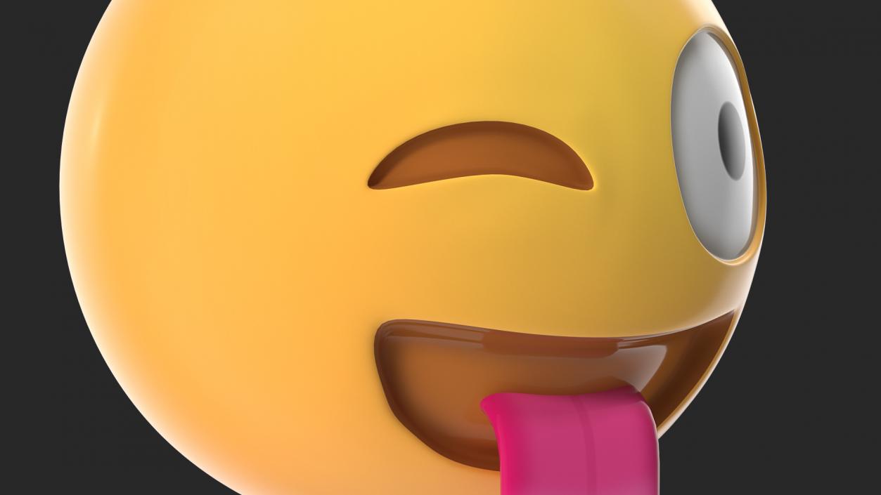 3D model Winking Face with Tongue Emoji