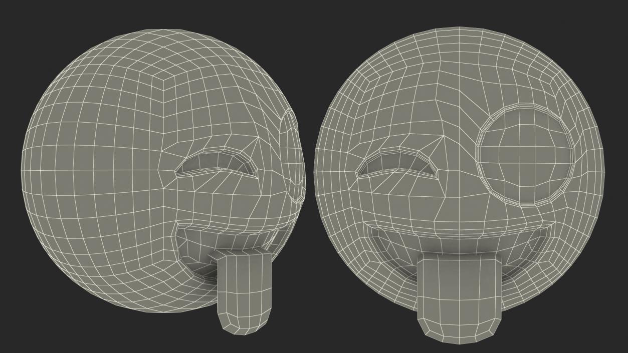 3D model Winking Face with Tongue Emoji