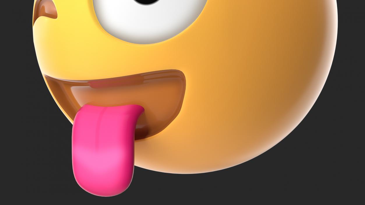 3D model Winking Face with Tongue Emoji