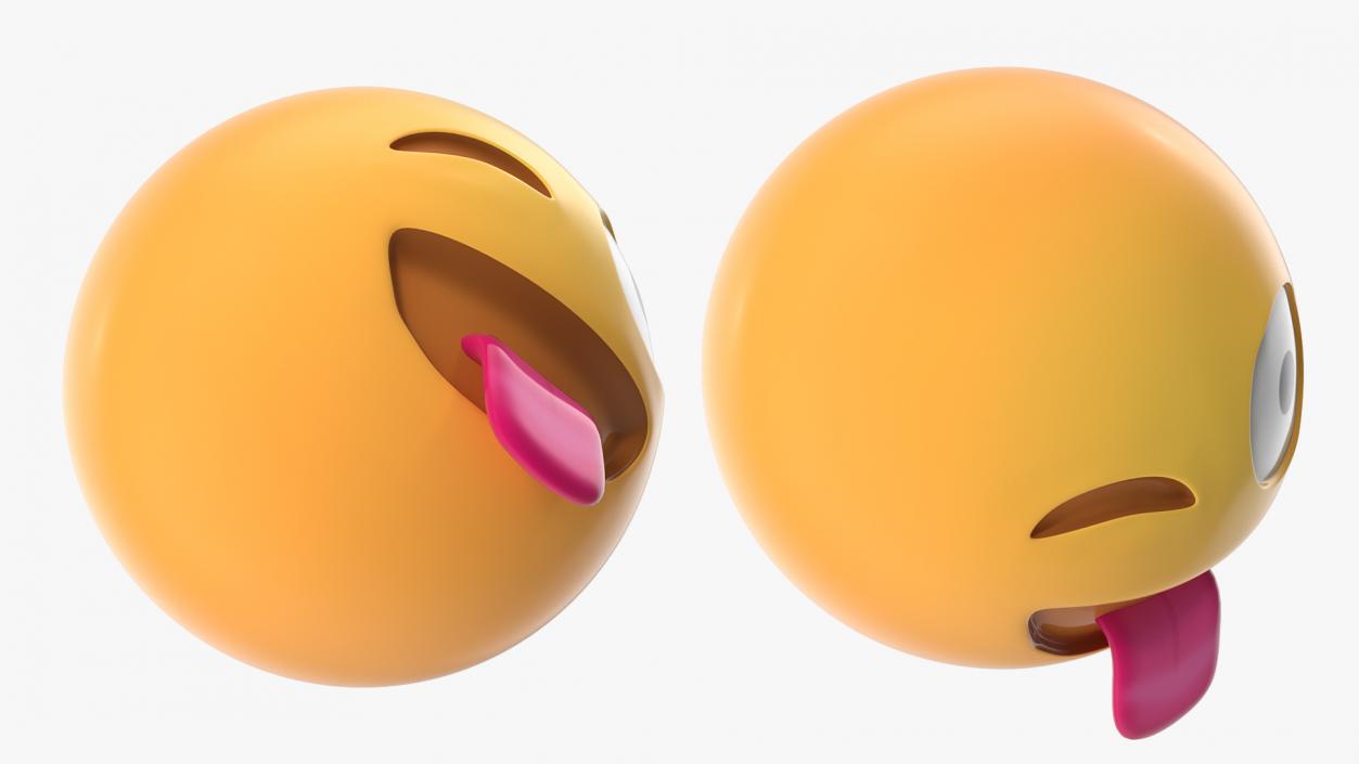 3D model Winking Face with Tongue Emoji