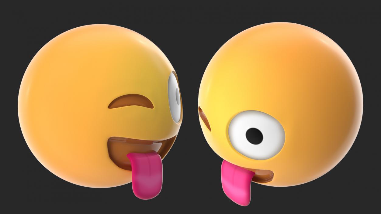 3D model Winking Face with Tongue Emoji