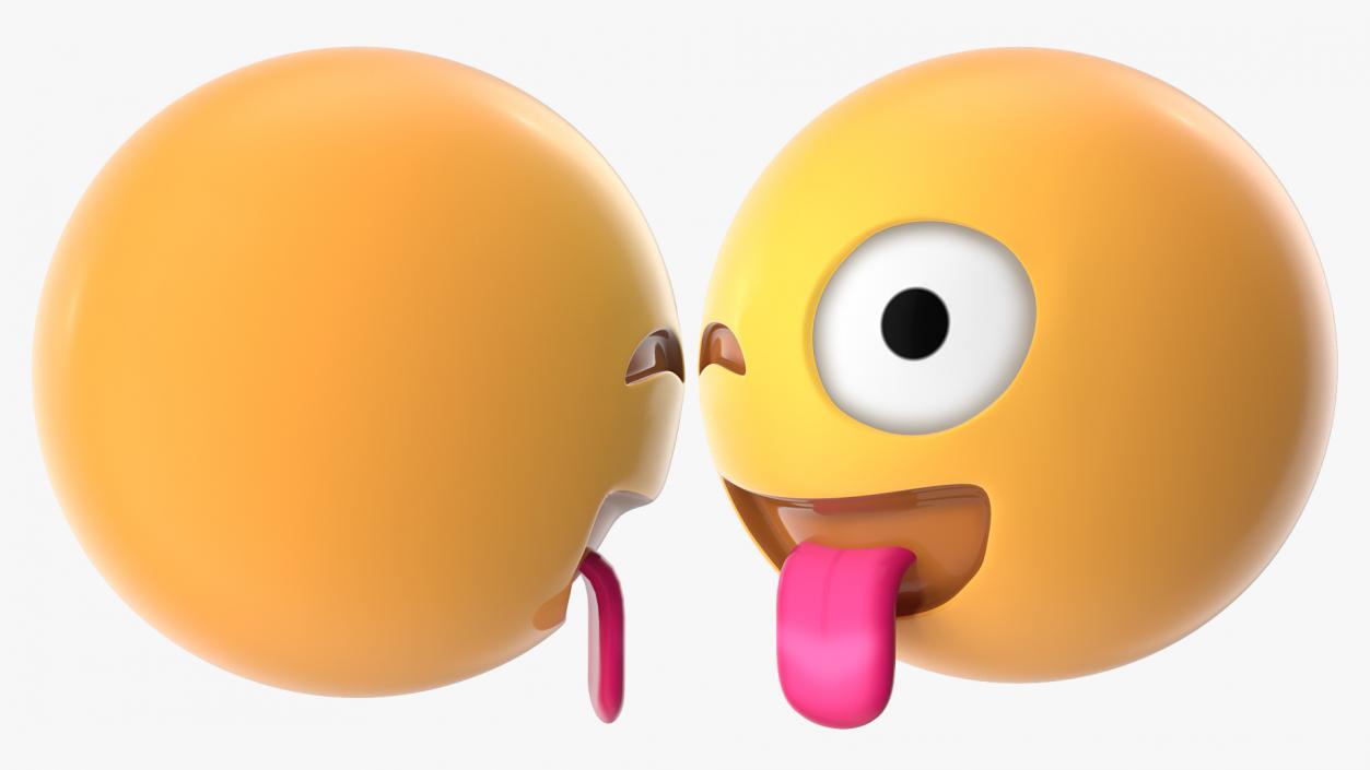 3D model Winking Face with Tongue Emoji