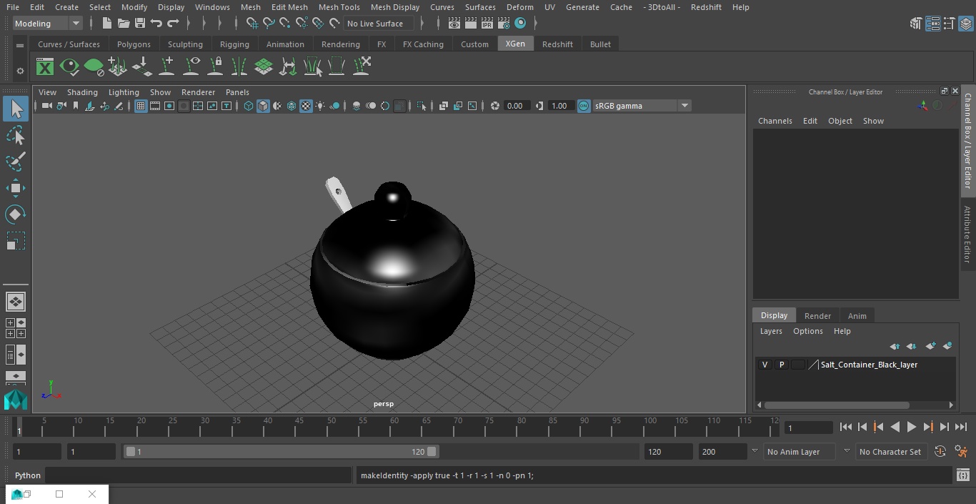 3D model Salt Container Black