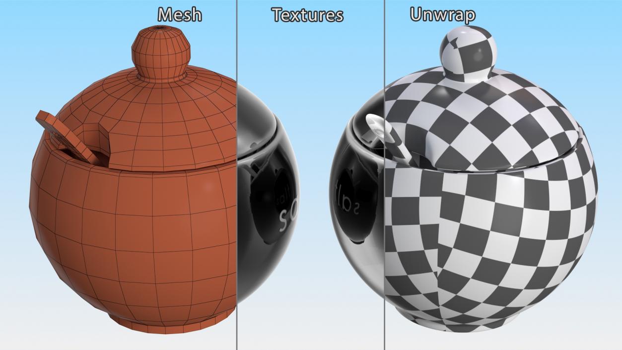 3D model Salt Container Black