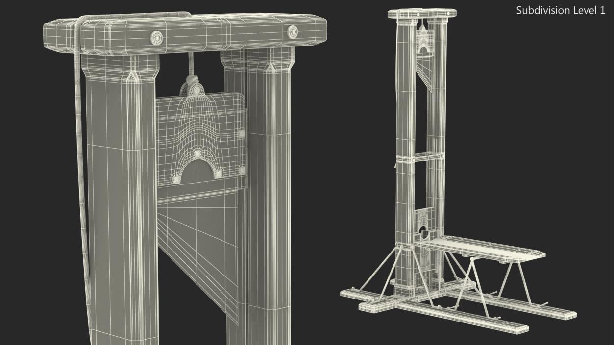 3D Antique 19th Century Guillotine