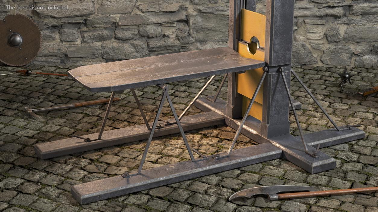 3D Antique 19th Century Guillotine