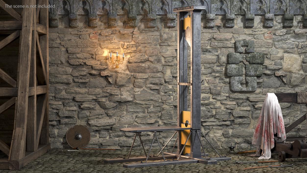 3D Antique 19th Century Guillotine