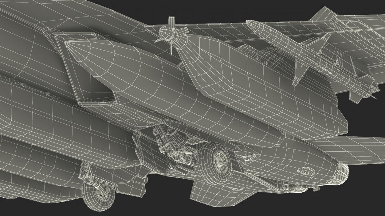 Boeing EA 18G Jet Aircraft Simplified Rigged 3D model