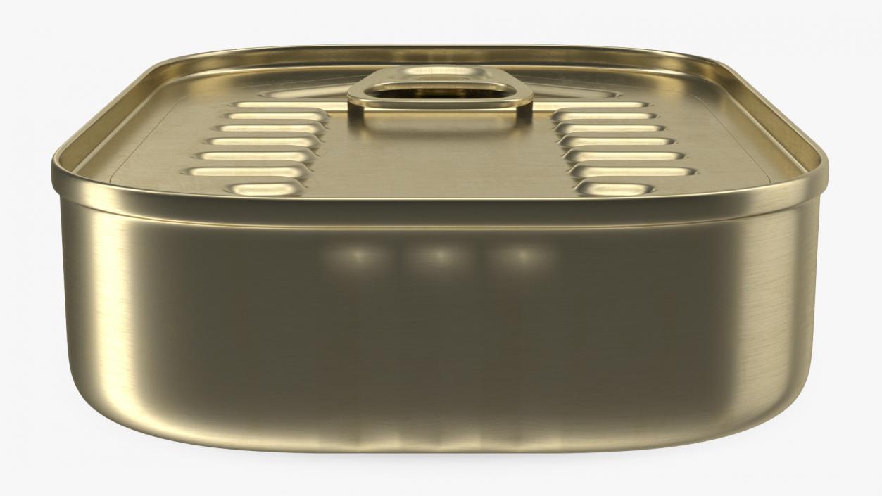 Rectangular Tin Can with Pull Tab Lid 3D