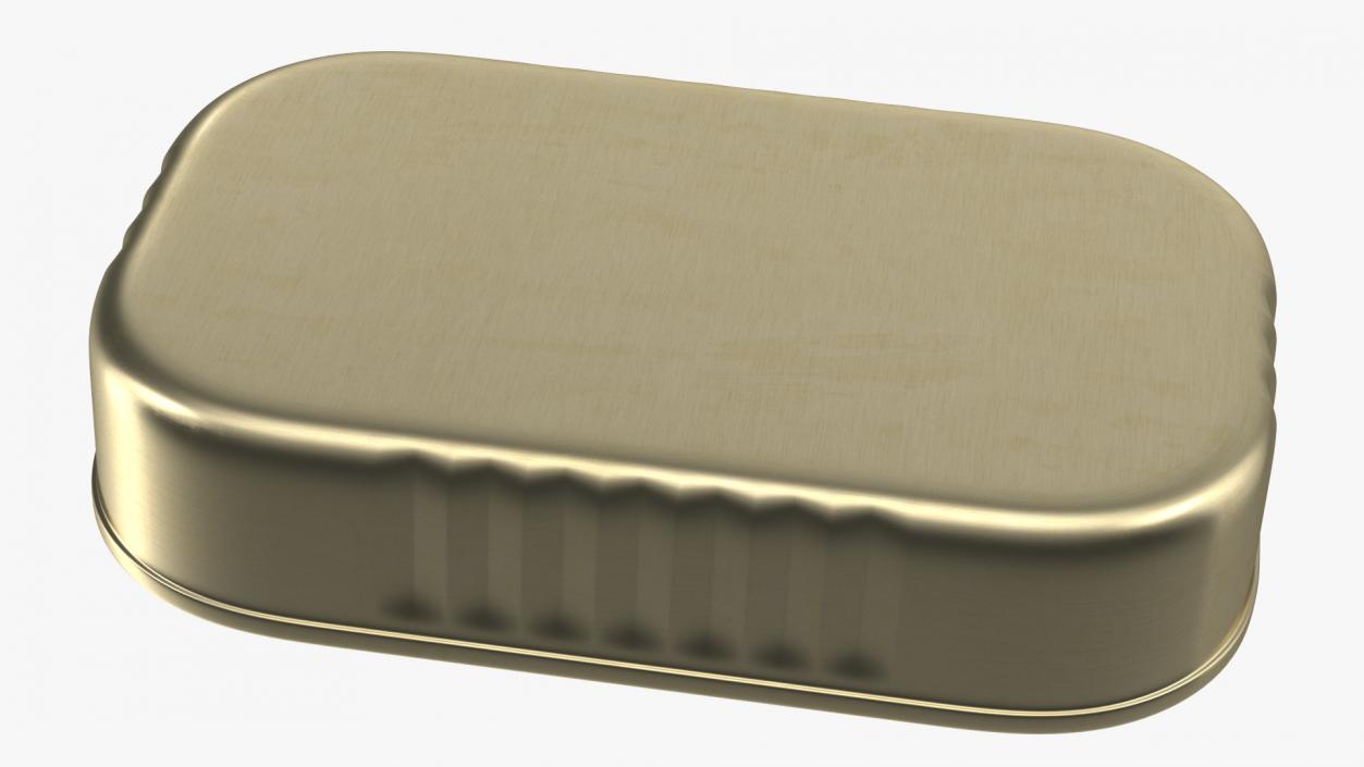 Rectangular Tin Can with Pull Tab Lid 3D