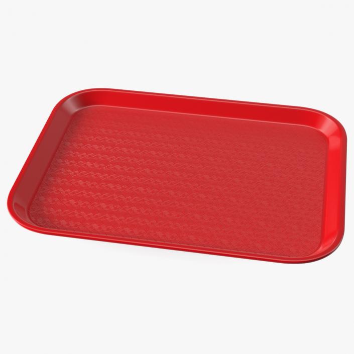 3D Plastic Fast Food Tray Red